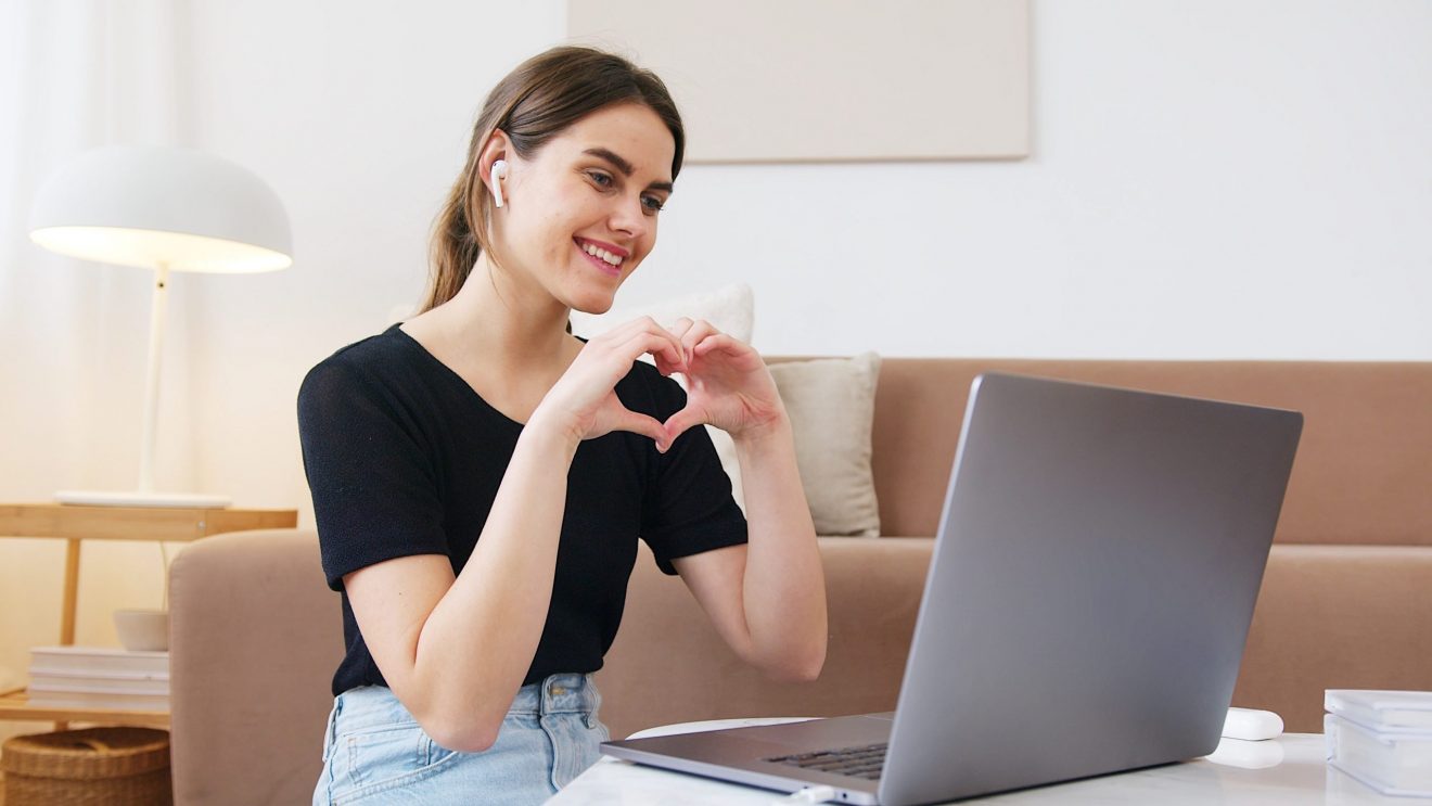 Girl breaking up on video call in long distance relationship